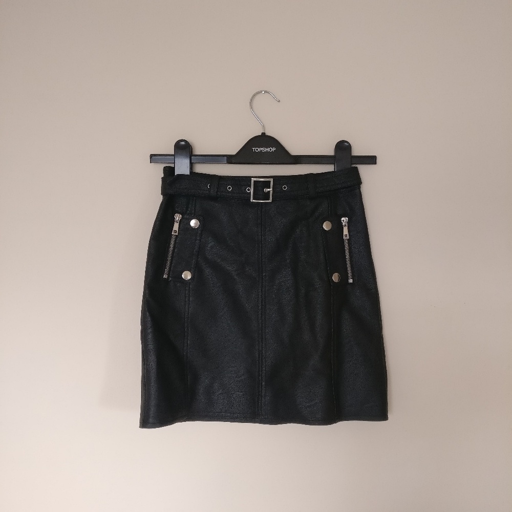 faux leather skirt